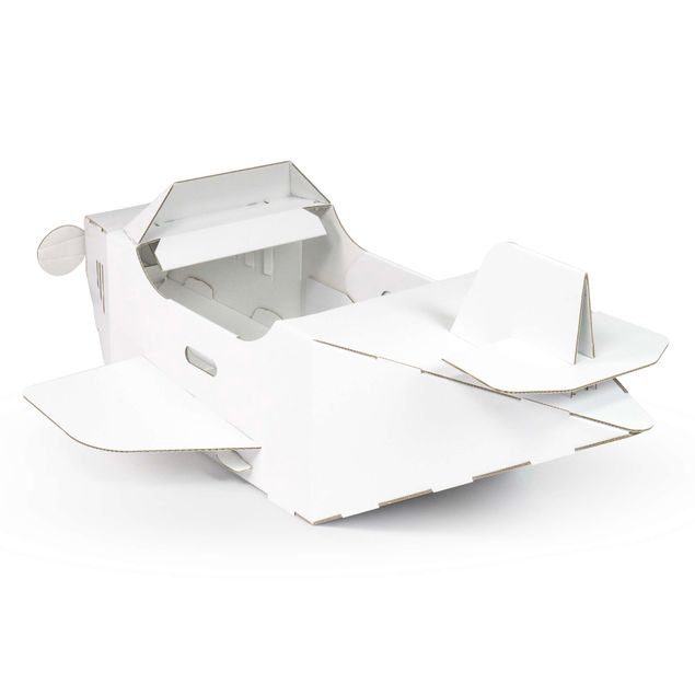 FOLDZILLA Kostume - Flyvemaskine hvid til maling og limning